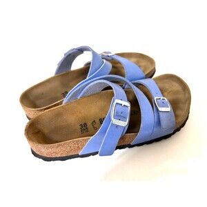 Birkenstock Salina Strappy Sandals Slides Womens size 7 EU38 Riviera Blue Shoes